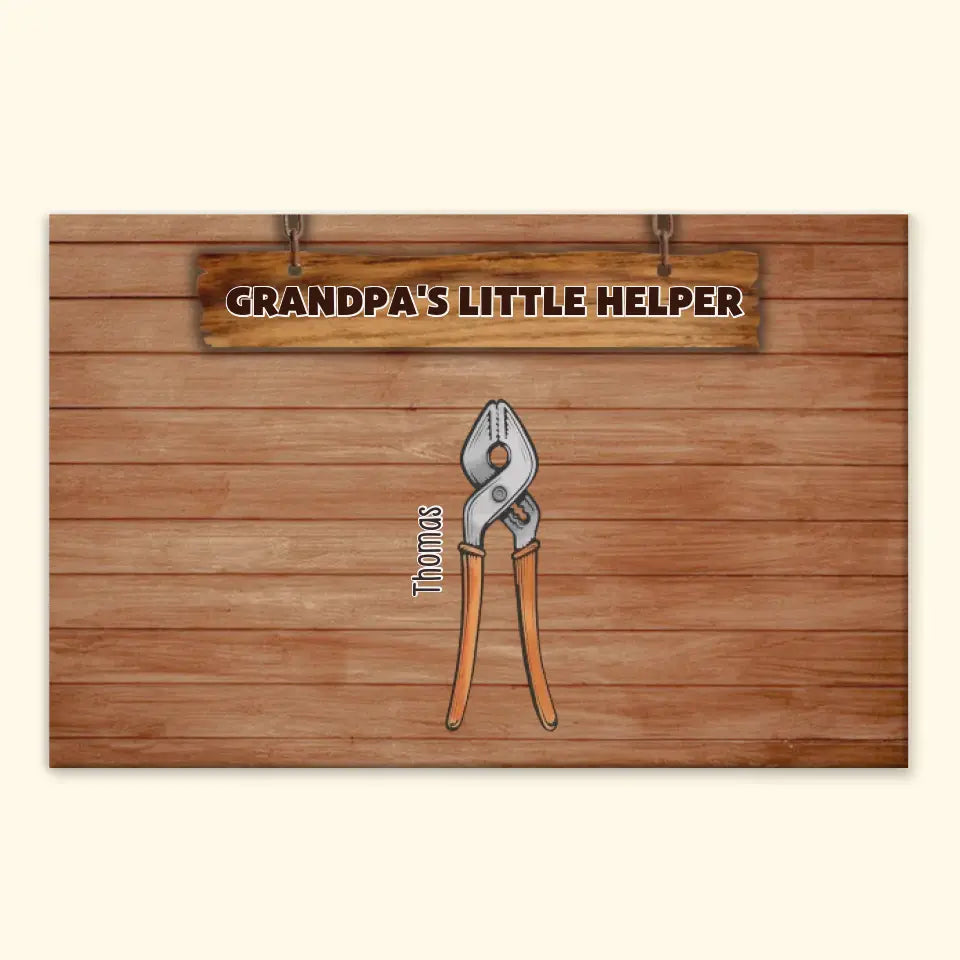 Grandpa's Little Helpers - Personalized Custom Wrapped Canvas - Father's Day Gift For Grandpa, Dad