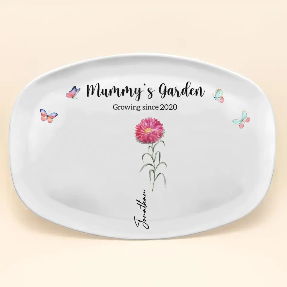 Grandma's Garden - Personalized Custom Platter - Gift For Mom, Grandma, Family Members
