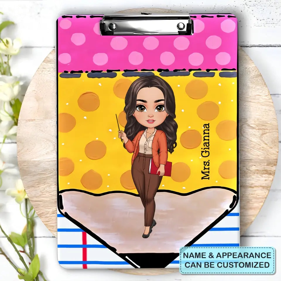 Teacher Pencil - Personalized Custom Clipboard - Teacher's Day, Appreciation Gift For Teacher