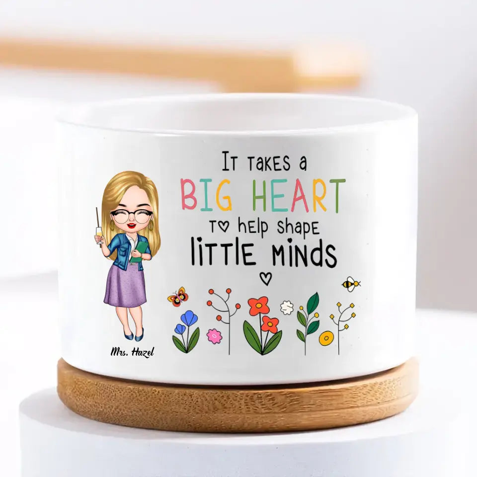 A Big Heart - Personalized Custom Plant Pot - Teacher's Day, Appreciation Gift For Teacher
