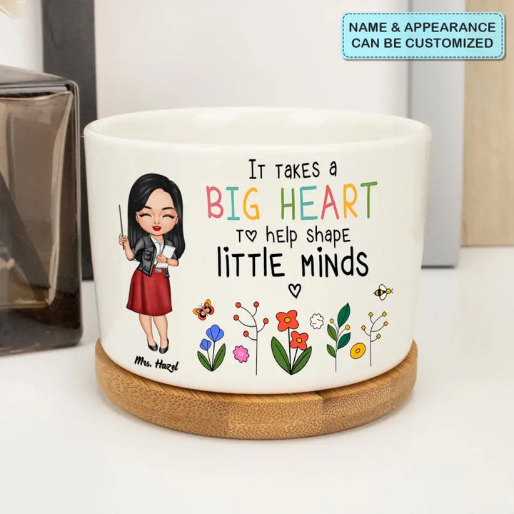 A Big Heart - Personalized Custom Plant Pot - Teacher's Day, Appreciation Gift For Teacher