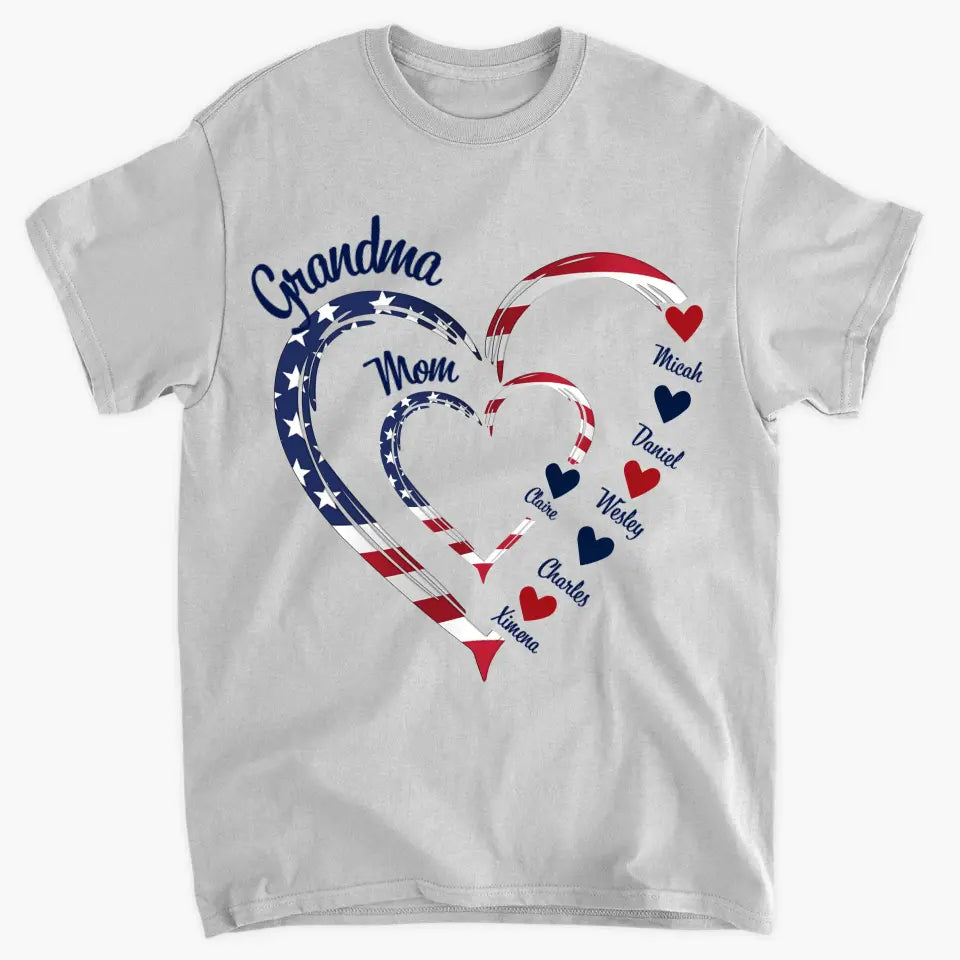 Mom Grandma 4th Of July - Personalized Custom T-shirt - Independence Day Gift For Mom, Grandma