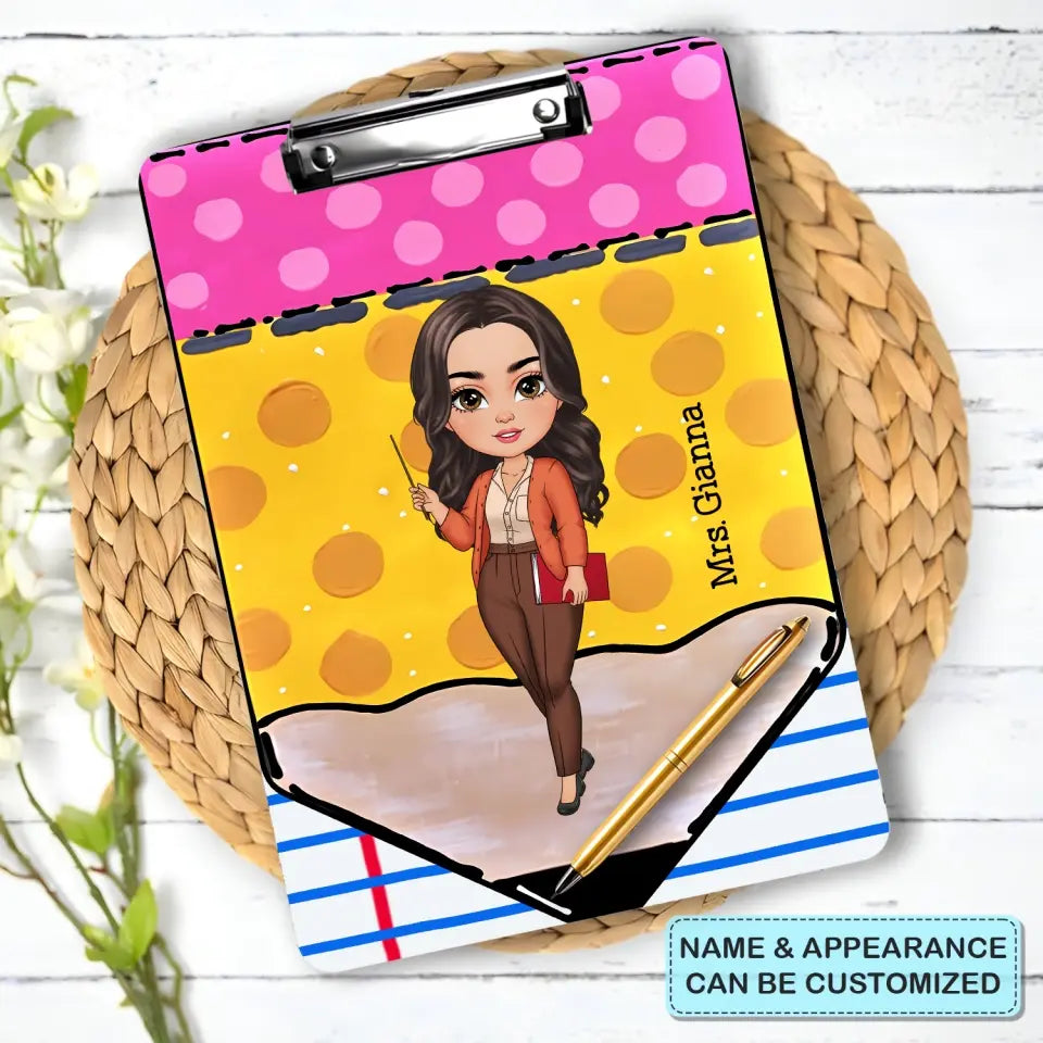 Teacher Pencil - Personalized Custom Clipboard - Teacher's Day, Appreciation Gift For Teacher