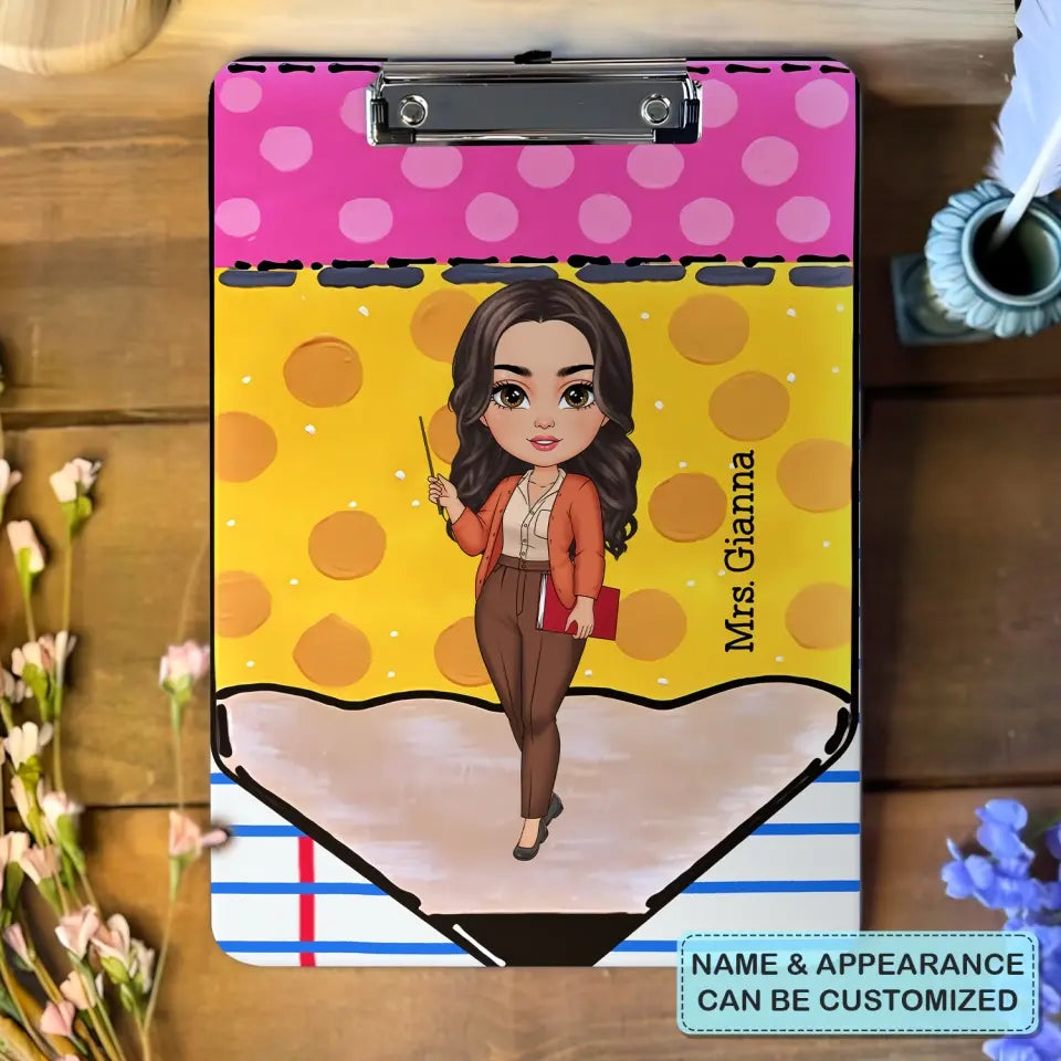 Teacher Pencil - Personalized Custom Clipboard - Teacher's Day, Appreciation Gift For Teacher
