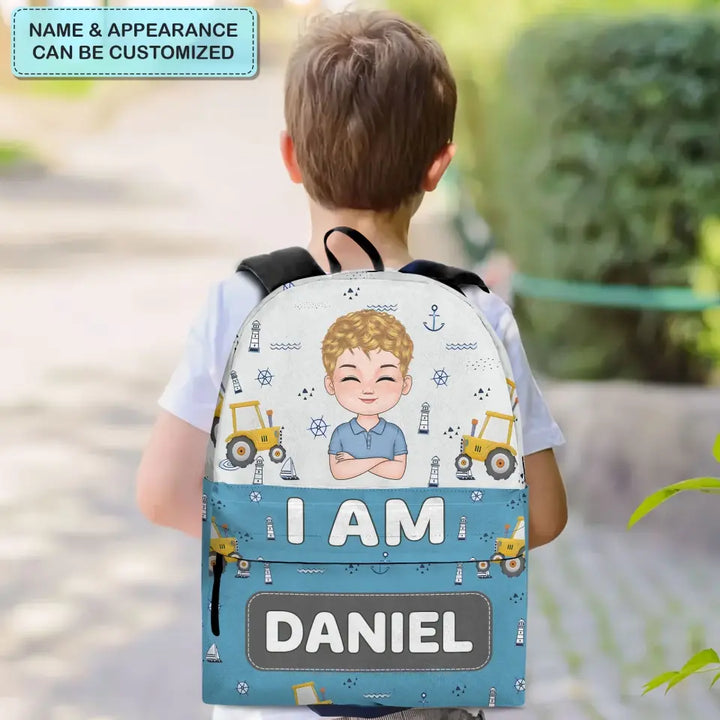Car Mermaid Unicorn Dinosaur Kid - Personalized Custom Backpack - Back To School Gift For Kindergarten, Pre-K, 1st Grade, 2nd Grade, 3rd Grade, 4th Grade, 5th Grade