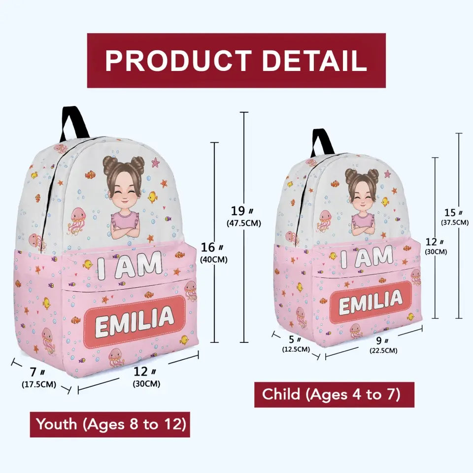 Car Mermaid Unicorn Dinosaur Kid - Personalized Custom Backpack - Back To School Gift For Kindergarten, Pre-K, 1st Grade, 2nd Grade, 3rd Grade, 4th Grade, 5th Grade