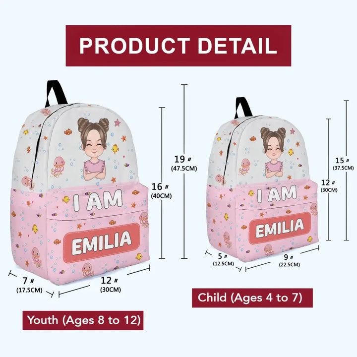 Car Mermaid Unicorn Dinosaur Kid - Personalized Custom Backpack - Back To School Gift For Kindergarten, Pre-K, 1st Grade, 2nd Grade, 3rd Grade, 4th Grade, 5th Grade