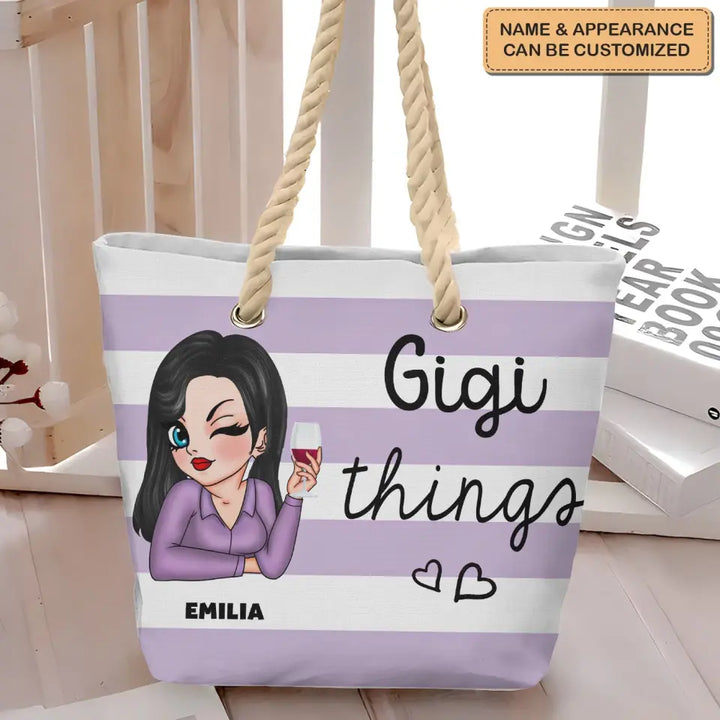 Nana Things - Personalized Custom Beach Bag - Vacation Gift, Summer Gift For Grandma, Family Members