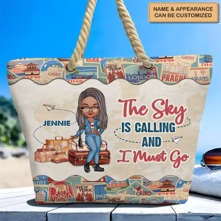 Just A Girl Who Loves Traveling - Personalized Custom Beach Bag - Vacation Gift, Summer Gift For Girl, Family Members