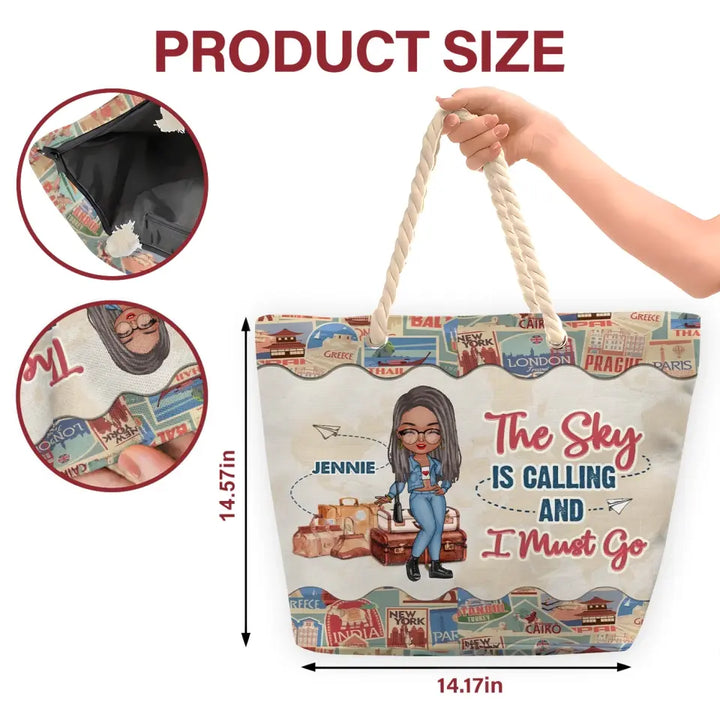 Just A Girl Who Loves Traveling - Personalized Custom Beach Bag - Vacation Gift, Summer Gift For Girl, Family Members
