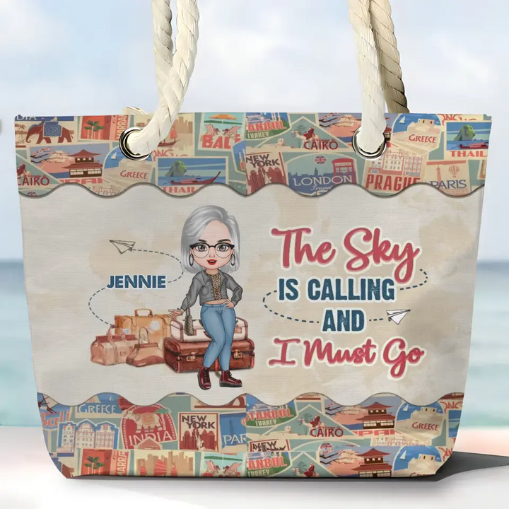 Just A Girl Who Loves Traveling - Personalized Custom Beach Bag - Vacation Gift, Summer Gift For Girl, Family Members