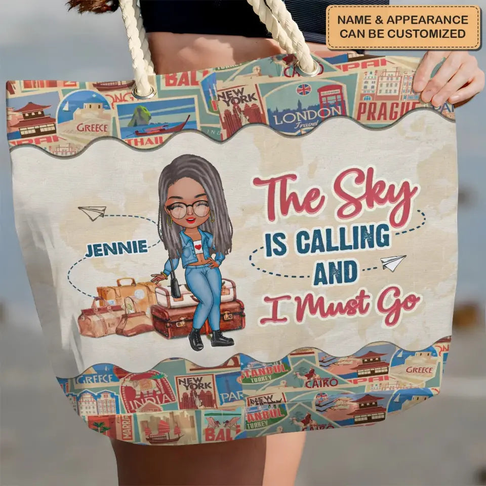 Just A Girl Who Loves Traveling - Personalized Custom Beach Bag - Vacation Gift, Summer Gift For Girl, Family Members