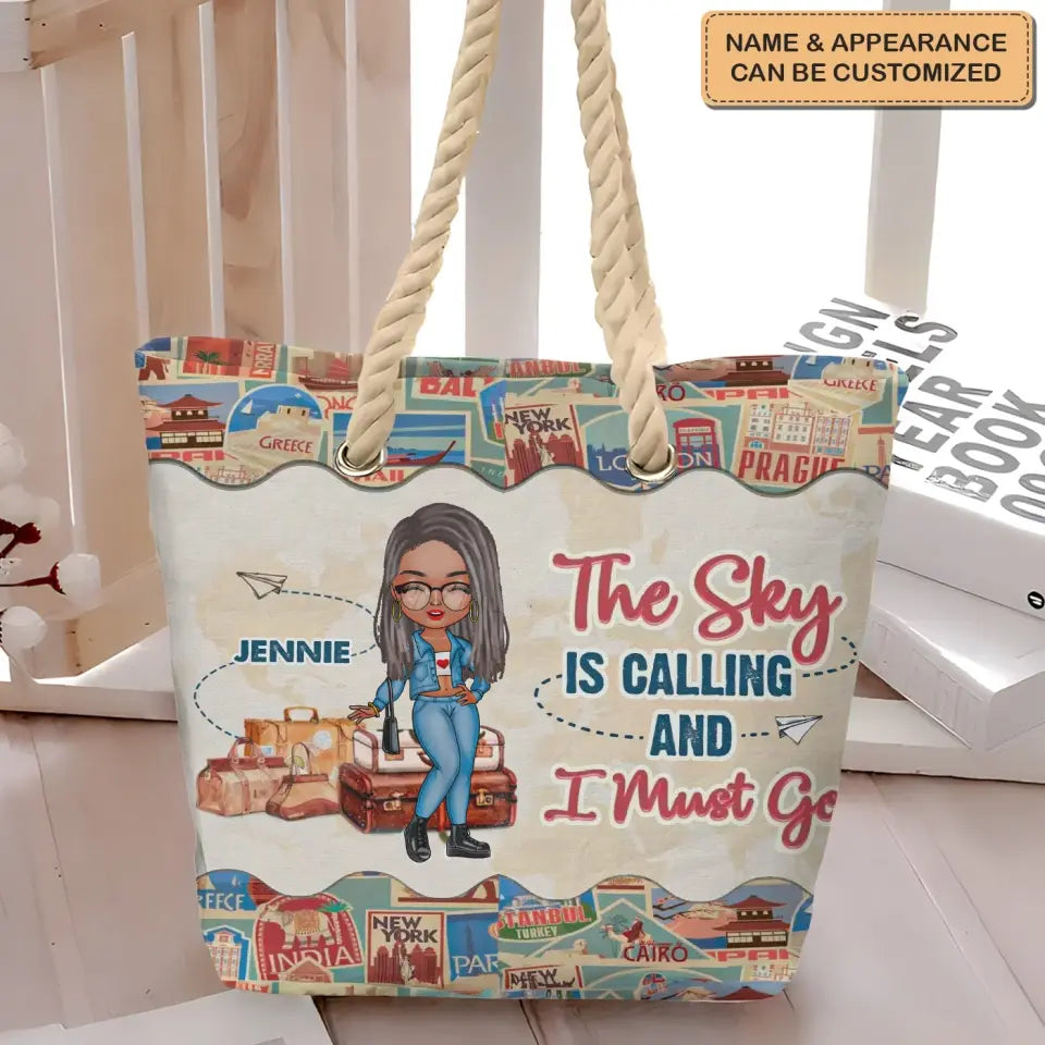 Just A Girl Who Loves Traveling - Personalized Custom Beach Bag - Vacation Gift, Summer Gift For Girl, Family Members