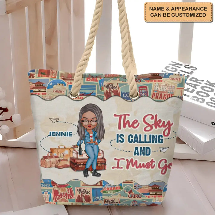 Just A Girl Who Loves Traveling - Personalized Custom Beach Bag - Vacation Gift, Summer Gift For Girl, Family Members
