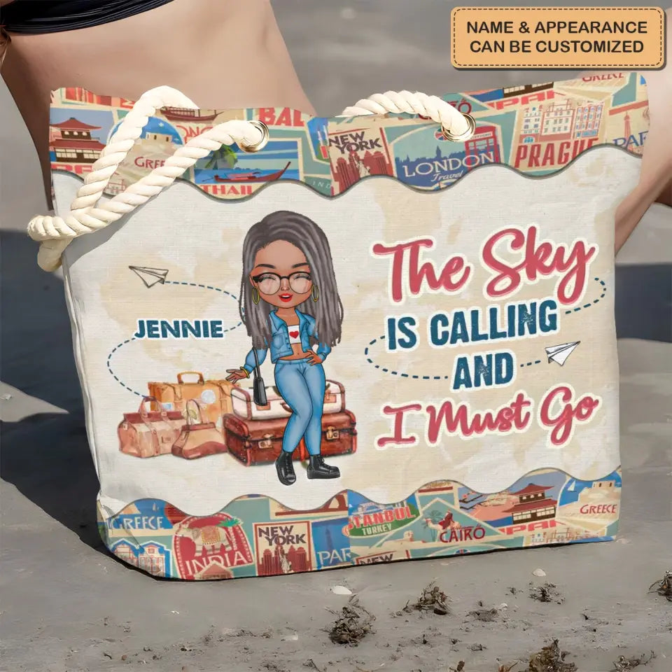 Just A Girl Who Loves Traveling - Personalized Custom Beach Bag - Vacation Gift, Summer Gift For Girl, Family Members