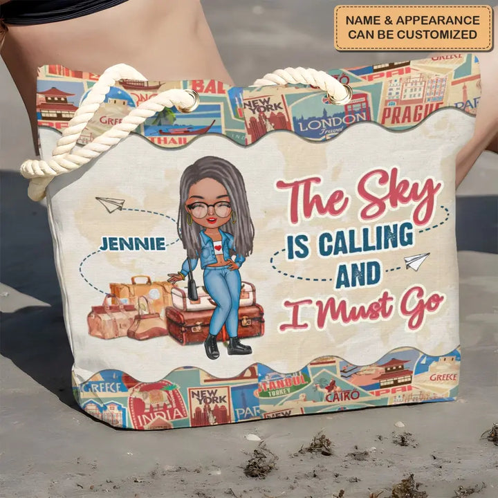 Just A Girl Who Loves Traveling - Personalized Custom Beach Bag - Vacation Gift, Summer Gift For Girl, Family Members