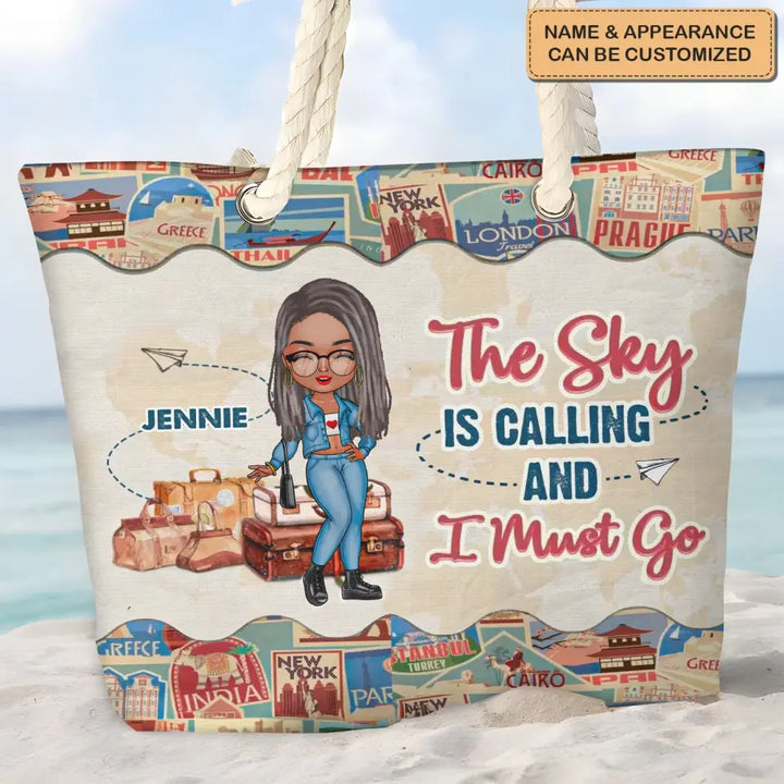 Just A Girl Who Loves Traveling - Personalized Custom Beach Bag - Vacation Gift, Summer Gift For Girl, Family Members
