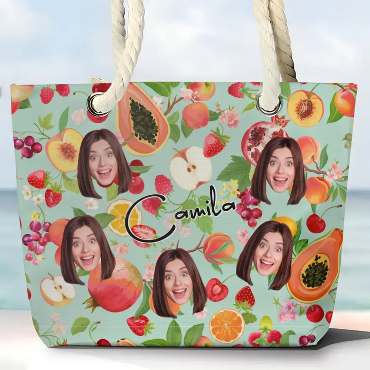 Happy Summer - Personalized Custom Beach Bag - Vacation Gift, Summer Gift For Family Members