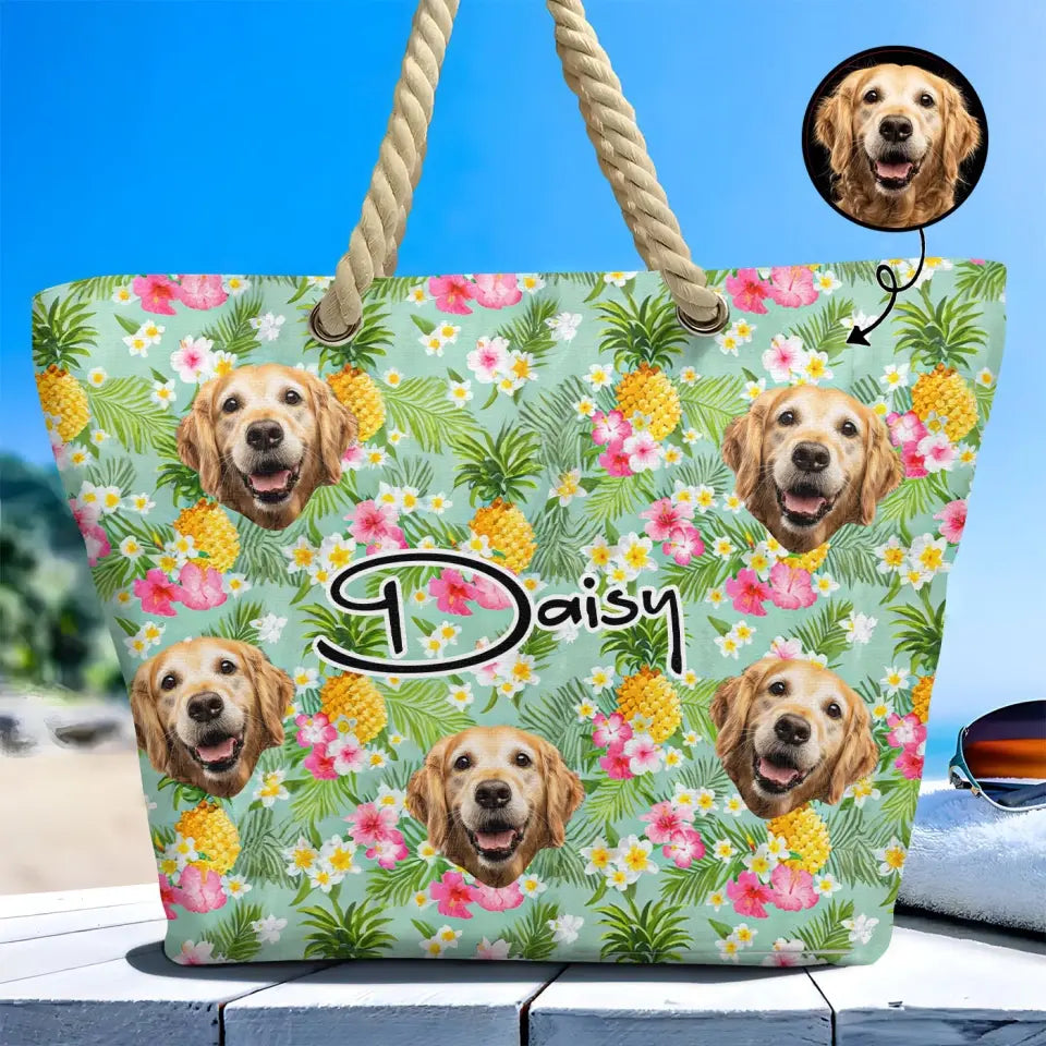 Happy Summer - Personalized Custom Beach Bag - Vacation Gift, Summer Gift For Family Members