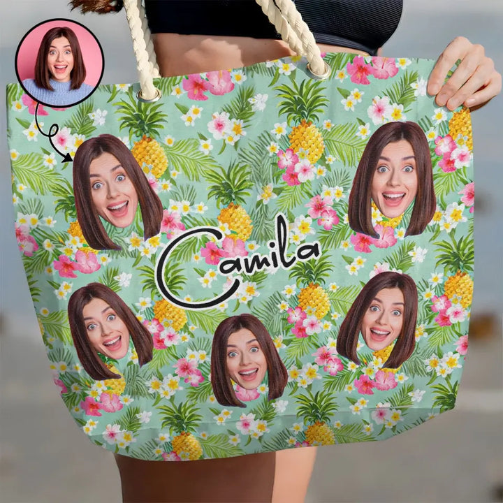 Happy Summer - Personalized Custom Beach Bag - Vacation Gift, Summer Gift For Family Members