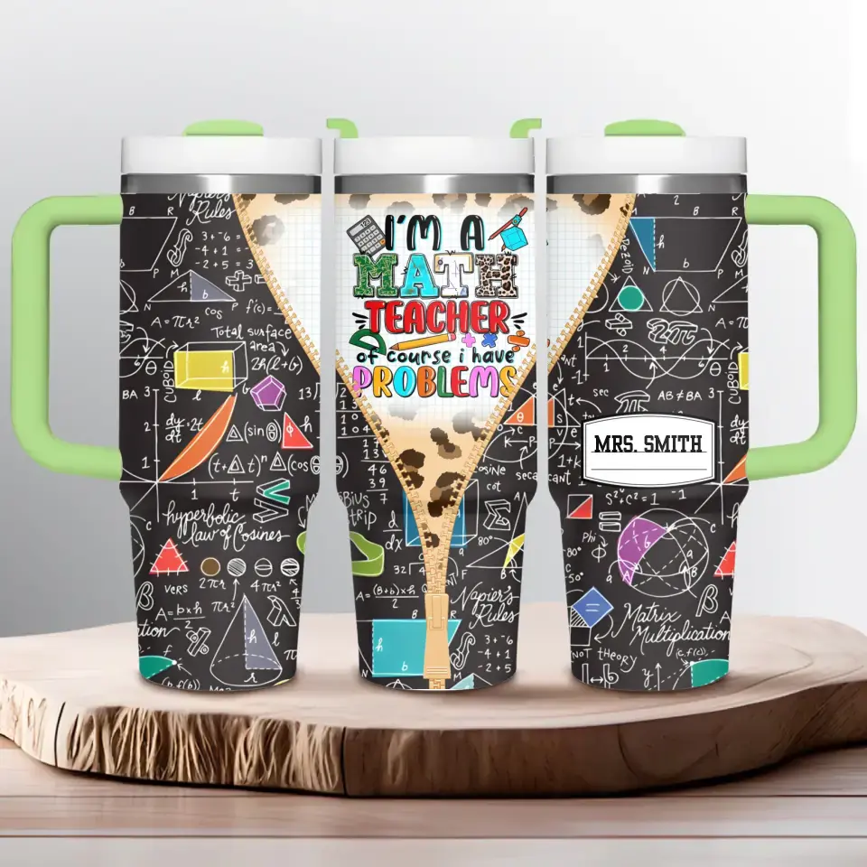 Problem Solver’s Tumbler - Personalized Tumbler With Handle - Gift for Math Teacher