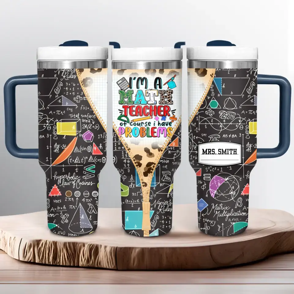 Problem Solver’s Tumbler - Personalized Tumbler With Handle - Gift for Math Teacher