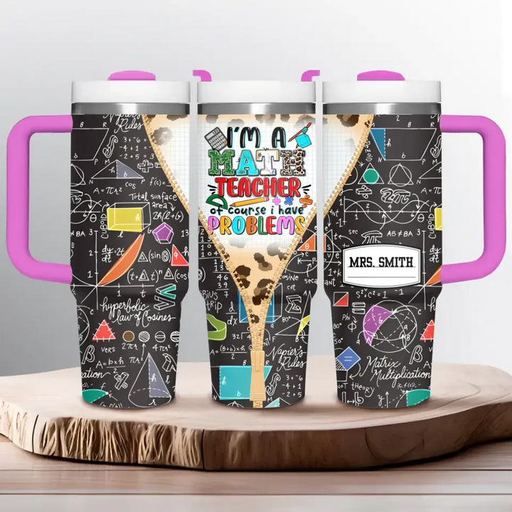 Problem Solver’s Tumbler - Personalized Tumbler With Handle - Gift for Math Teacher