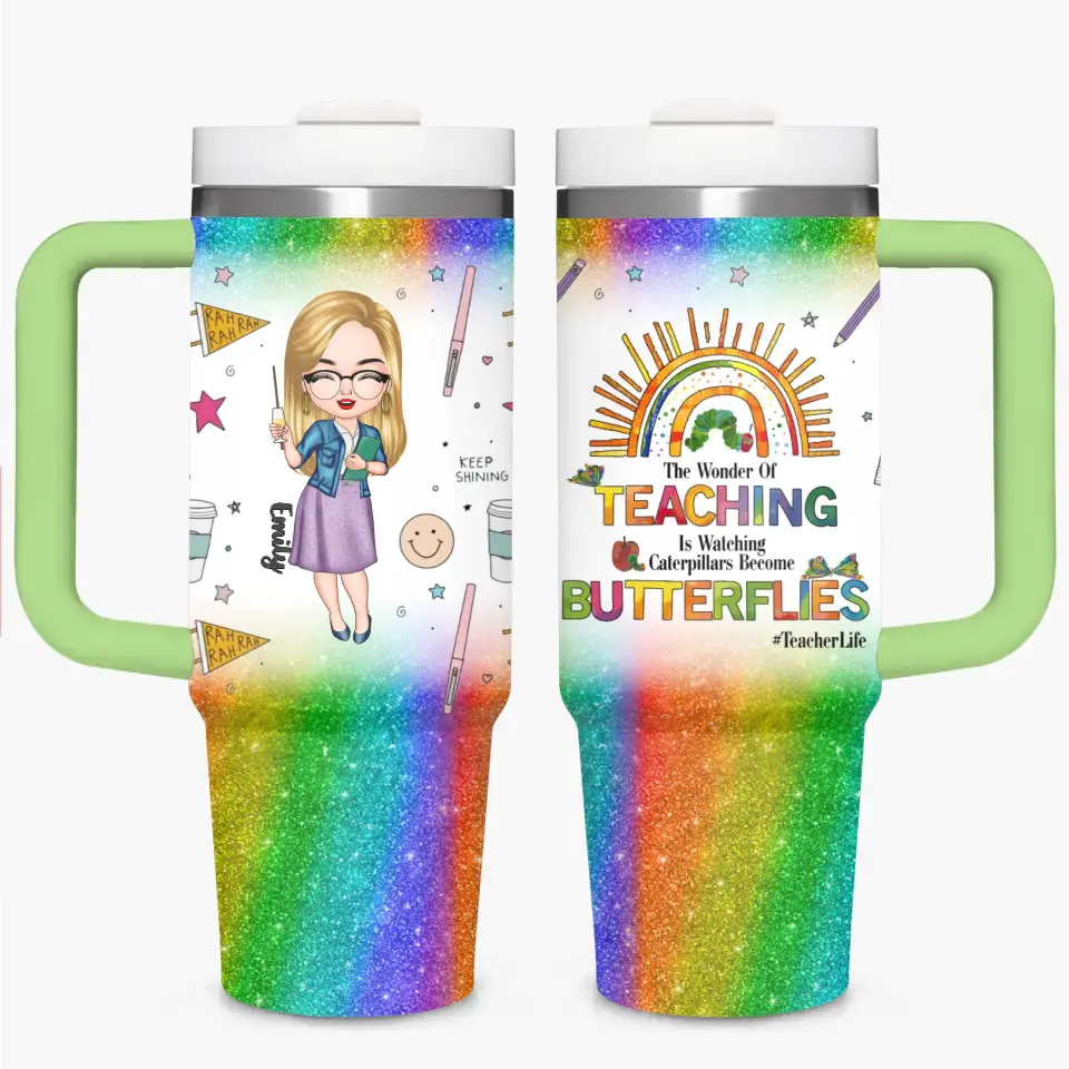 Teacher Life - Personalized Custom Tumbler With Handle - Appreciation Gift For Teacher NCU0DK036