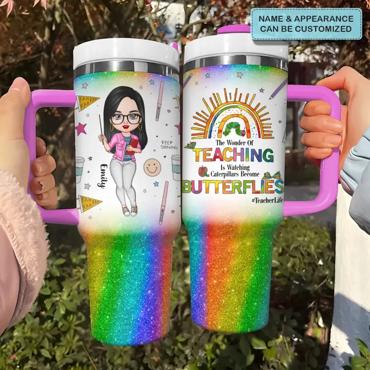 Teacher Life - Personalized Custom Tumbler With Handle - Appreciation Gift For Teacher NCU0DK036