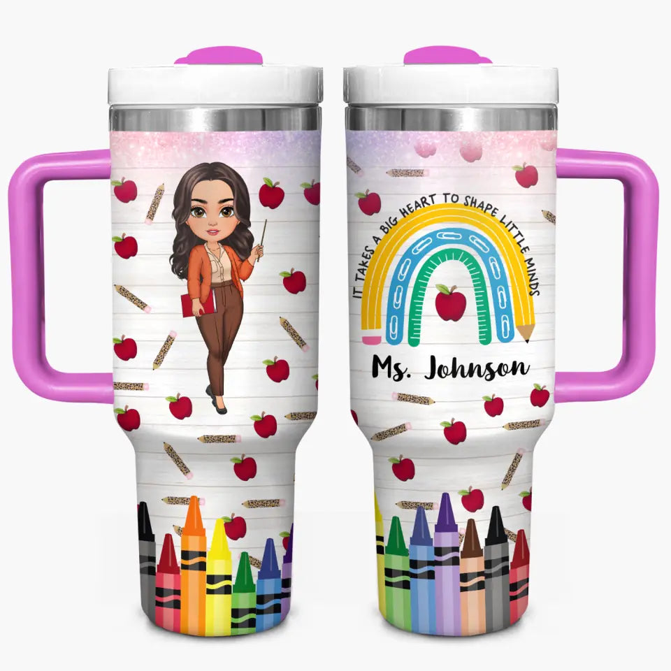 Teacher Life - Personalized Custom Tumbler With Handle - Teacher's Day, Appreciation Gift For Teacher