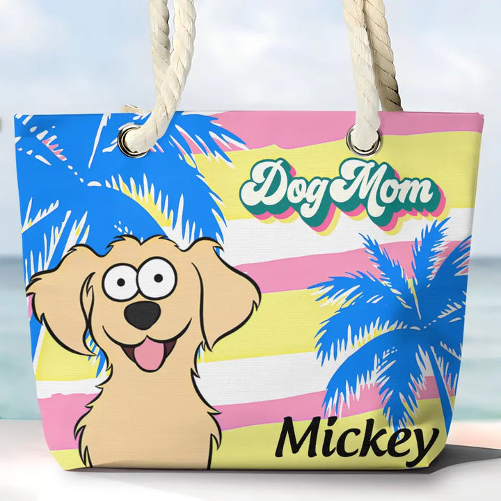 Dog Mom Beach - Personalized Custom Beach Bag - Gift For Dog Lover, Dog Mom