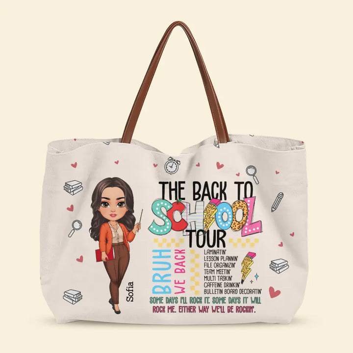 The Back To School Tour - Personalized Custom Tote Bag - Teacher's Day, Appreciation Gift For Teacher
