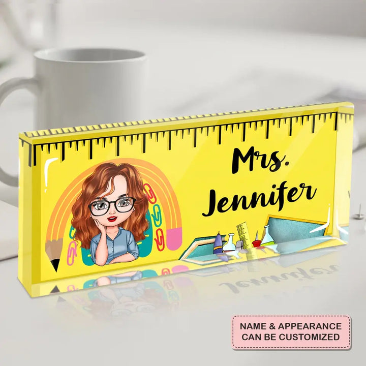 Teacher Life - Personalized Custom Desk Plate - Teacher's Day, Appreciation Gift For Teacher