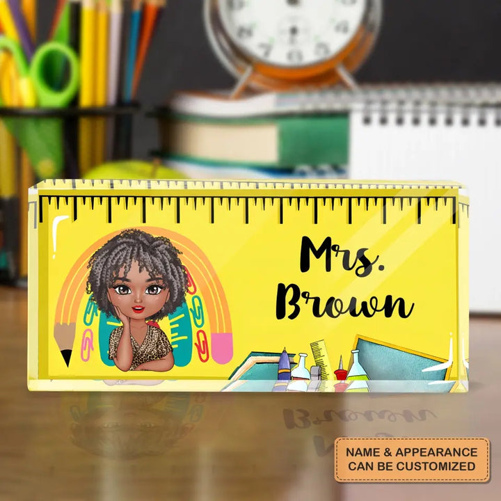 Teacher Life - Personalized Custom Desk Plate - Teacher's Day, Appreciation Gift For Teacher