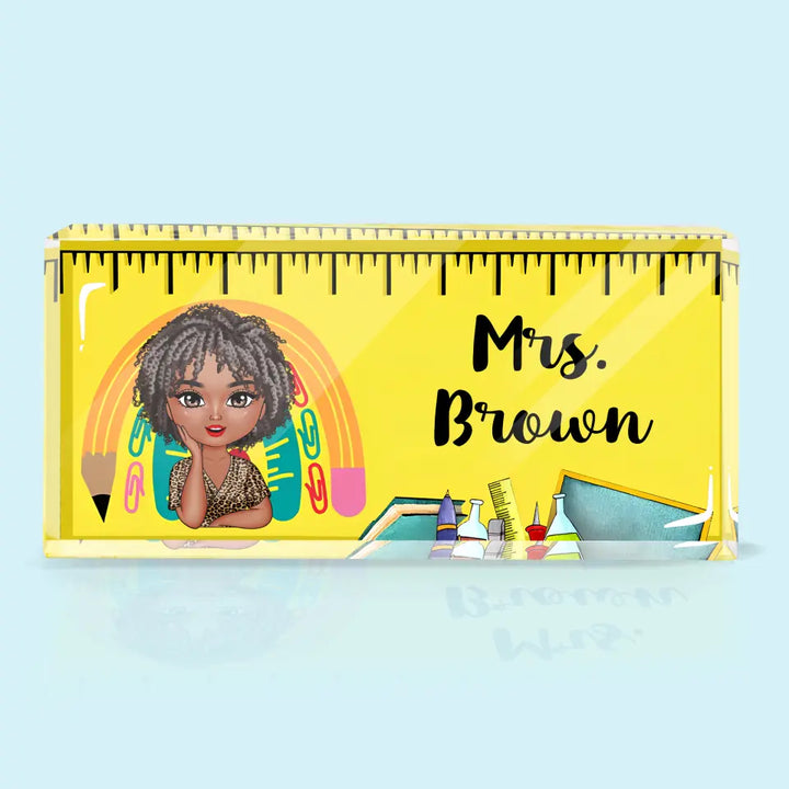 Teacher Life - Personalized Custom Desk Plate - Teacher's Day, Appreciation Gift For Teacher