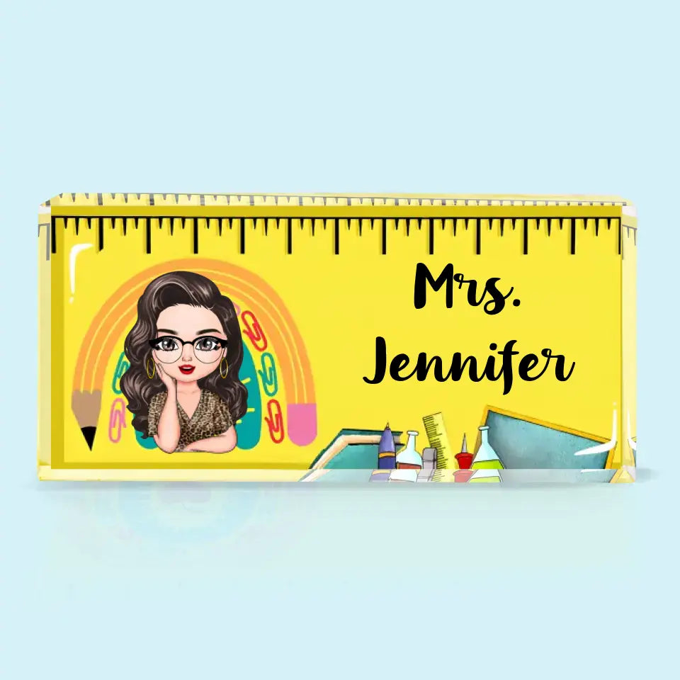 Teacher Life - Personalized Custom Desk Plate - Teacher's Day, Appreciation Gift For Teacher