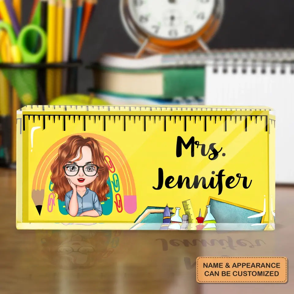 Teacher Life - Personalized Custom Desk Plate - Teacher's Day, Appreciation Gift For Teacher