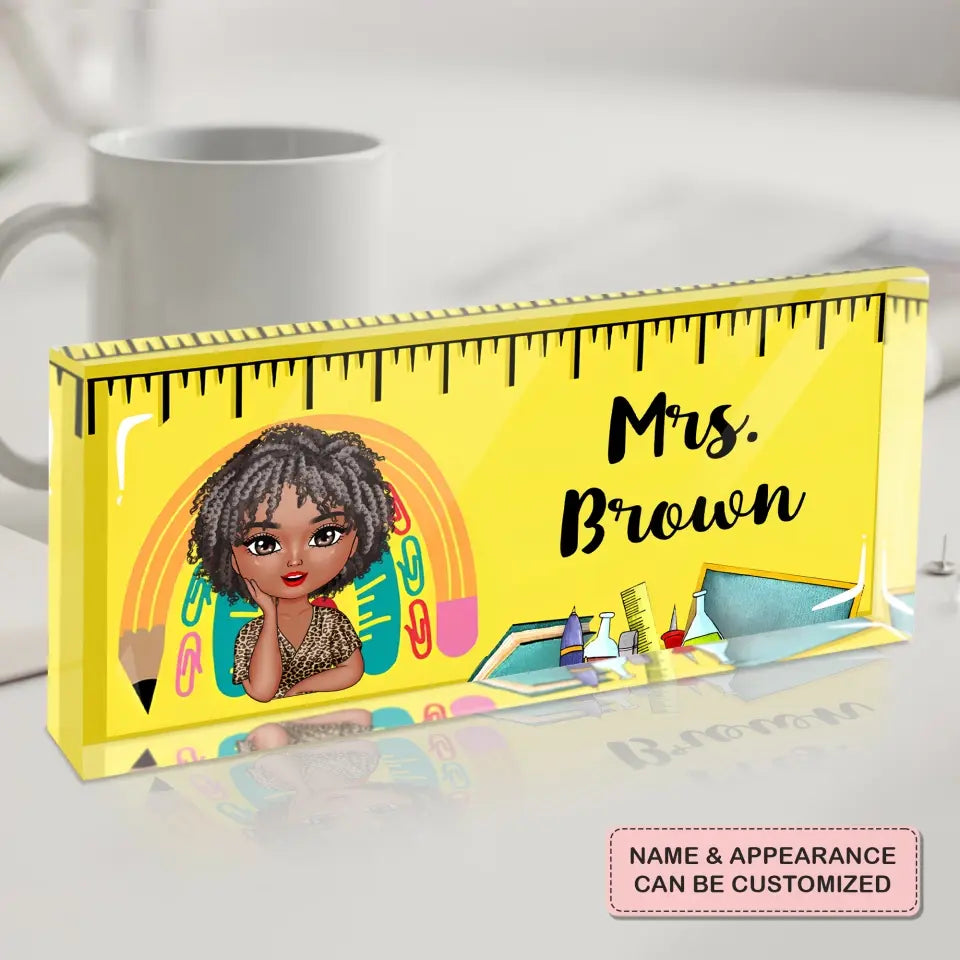 Teacher Life - Personalized Custom Desk Plate - Teacher's Day, Appreciation Gift For Teacher