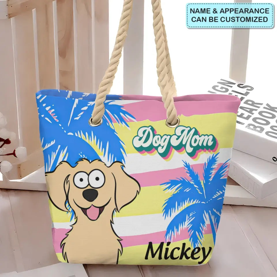 Dog Mom Beach - Personalized Custom Beach Bag - Gift For Dog Lover, Dog Mom