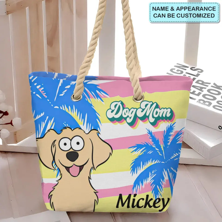 Dog Mom Beach - Personalized Custom Beach Bag - Gift For Dog Lover, Dog Mom