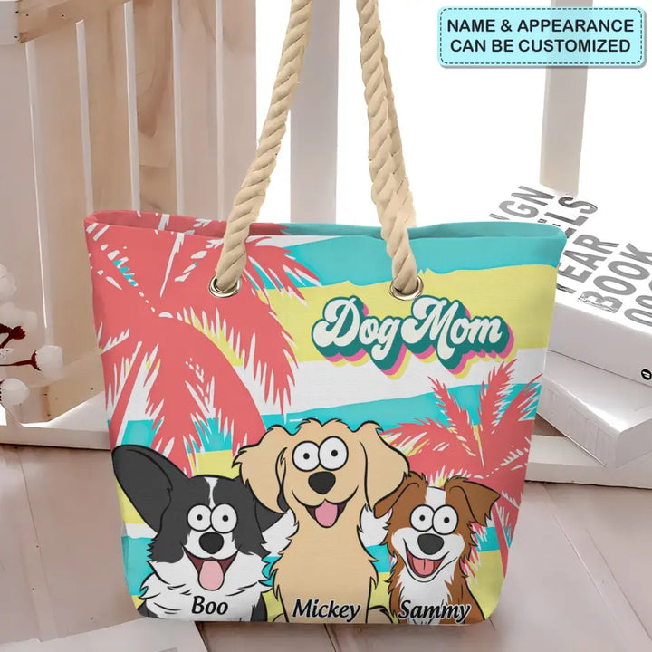 Dog Mom Beach - Personalized Custom Beach Bag - Gift For Dog Lover, Dog Mom