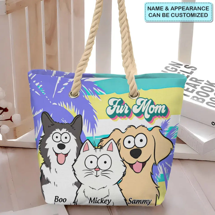 Dog Mom Beach - Personalized Custom Beach Bag - Gift For Dog Lover, Dog Mom