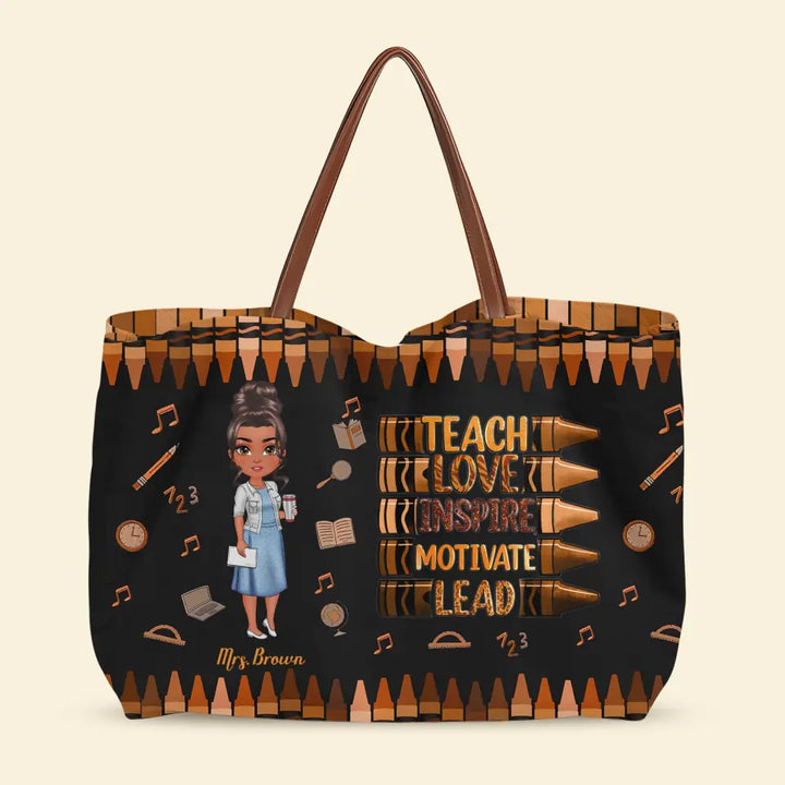 Love Teacher Life - Personalized Custom Tote Bag - Teacher's Day, Appreciation Gift For Teacher