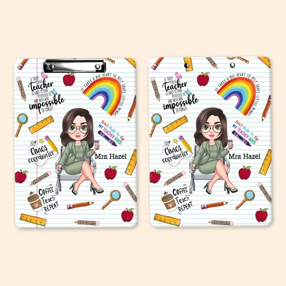 Don't Make Me Use My Teacher Voice - Personalized Custom Clipboard - Teacher's Day, Appreciation Gift For Teacher