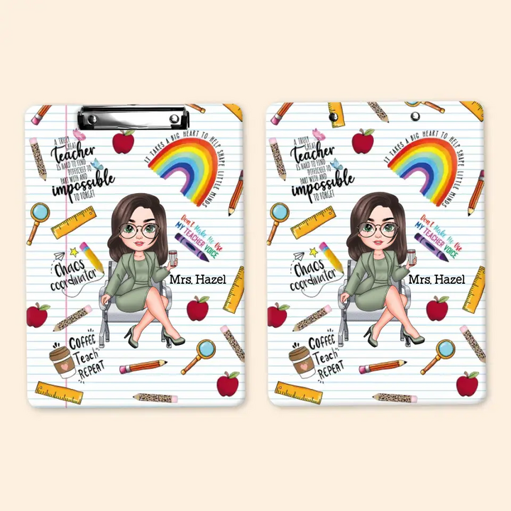Don't Make Me Use My Teacher Voice - Personalized Custom Clipboard - Teacher's Day, Appreciation Gift For Teacher