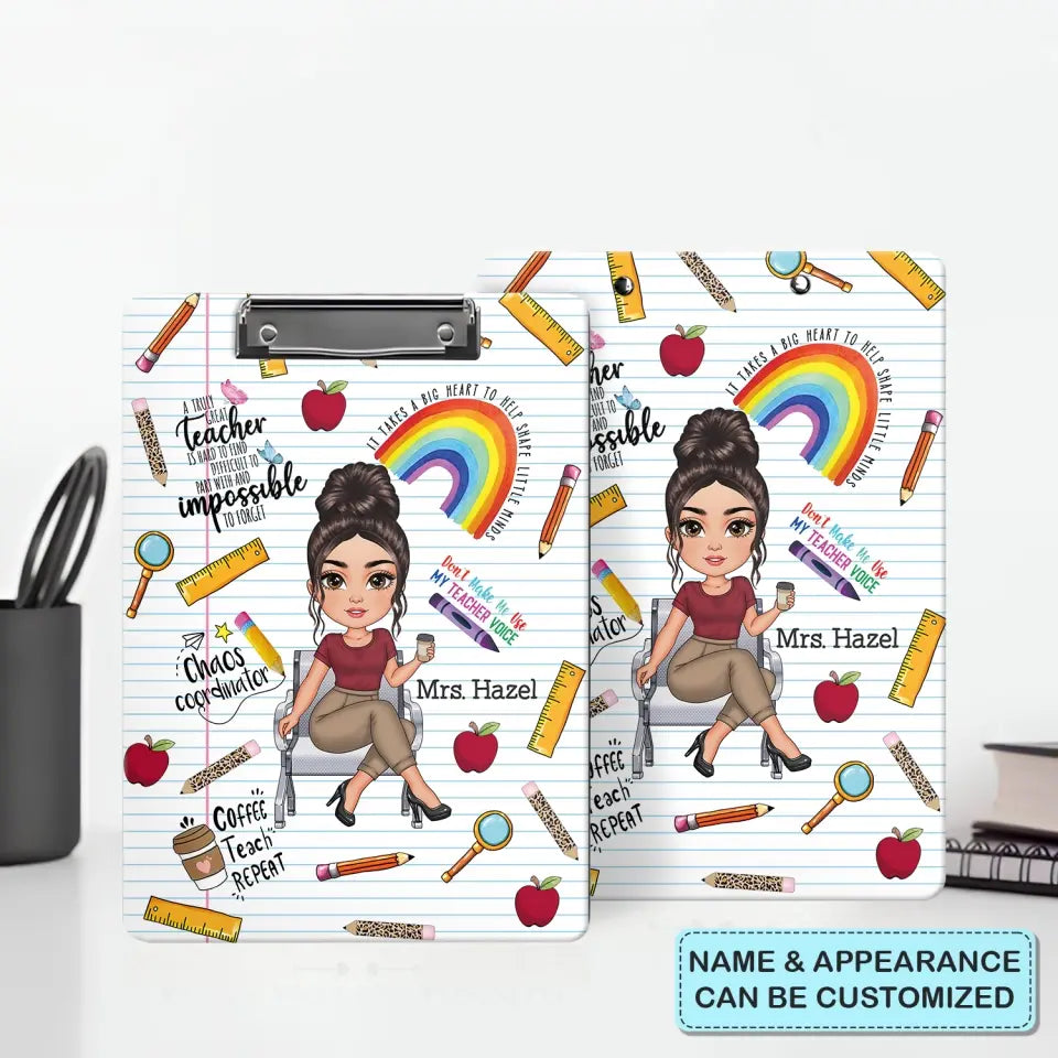 Don't Make Me Use My Teacher Voice - Personalized Custom Clipboard - Teacher's Day, Appreciation Gift For Teacher