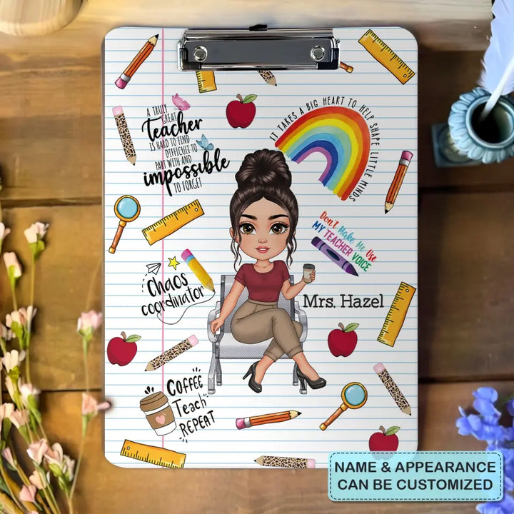 Don't Make Me Use My Teacher Voice - Personalized Custom Clipboard - Teacher's Day, Appreciation Gift For Teacher