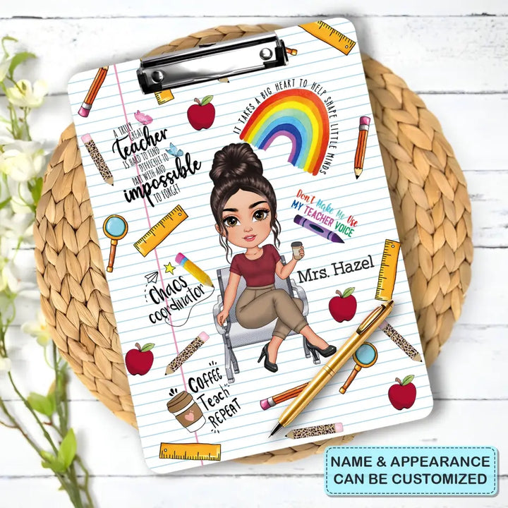 Don't Make Me Use My Teacher Voice - Personalized Custom Clipboard - Teacher's Day, Appreciation Gift For Teacher
