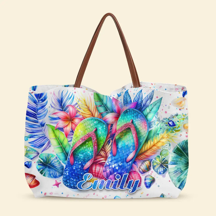 Paradise Steps - Personalized Custom Tote Bag - Gift for Flip Flop Lover NCU0PT052