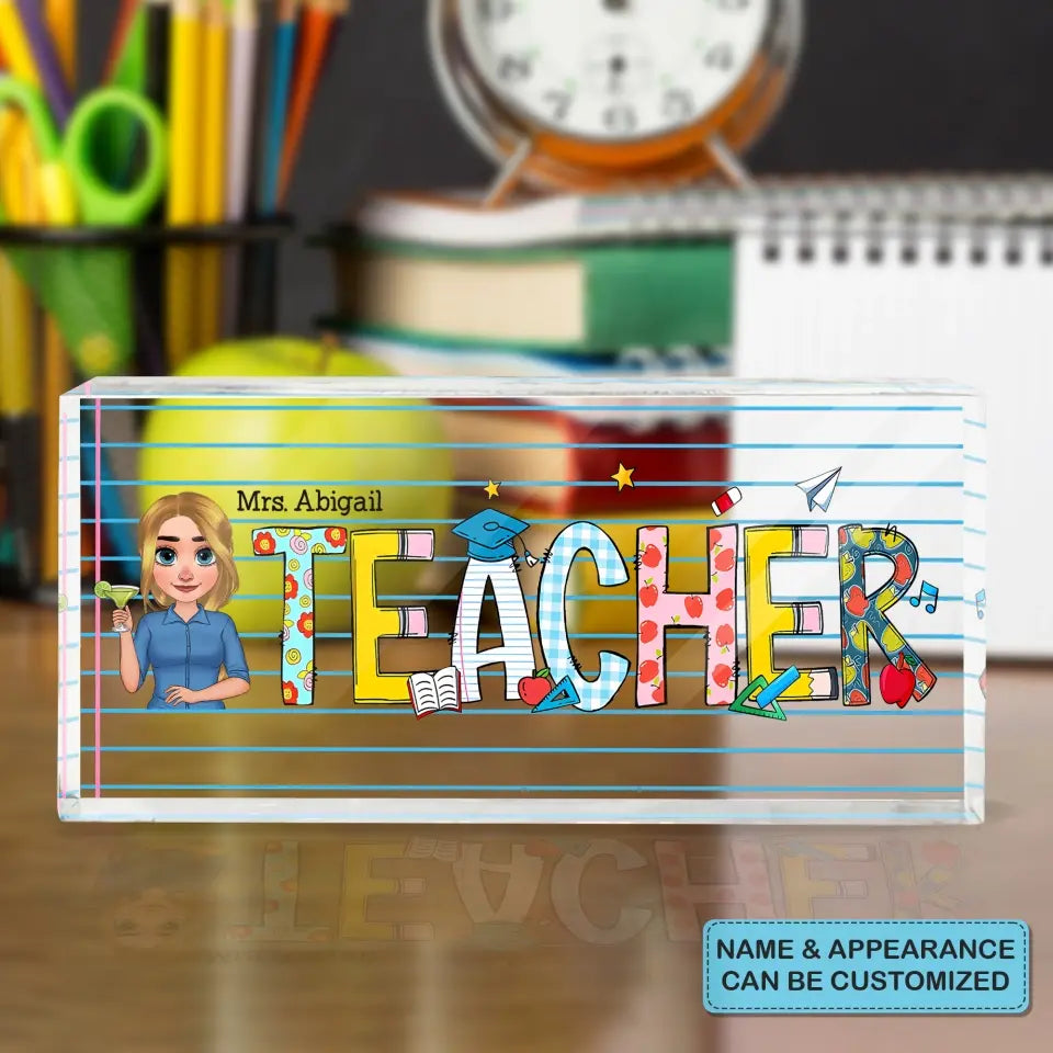 Love Being A Teacher - Personalized Custom Desk Plate - Teacher's Day, Appreciation Gift For Teacher